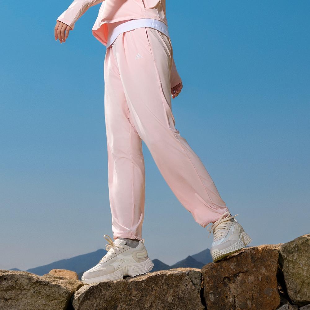 Adidas Upf Knit Pants Solid Color Logo Cuffed Casual Pants Women Pants Pink IW9431