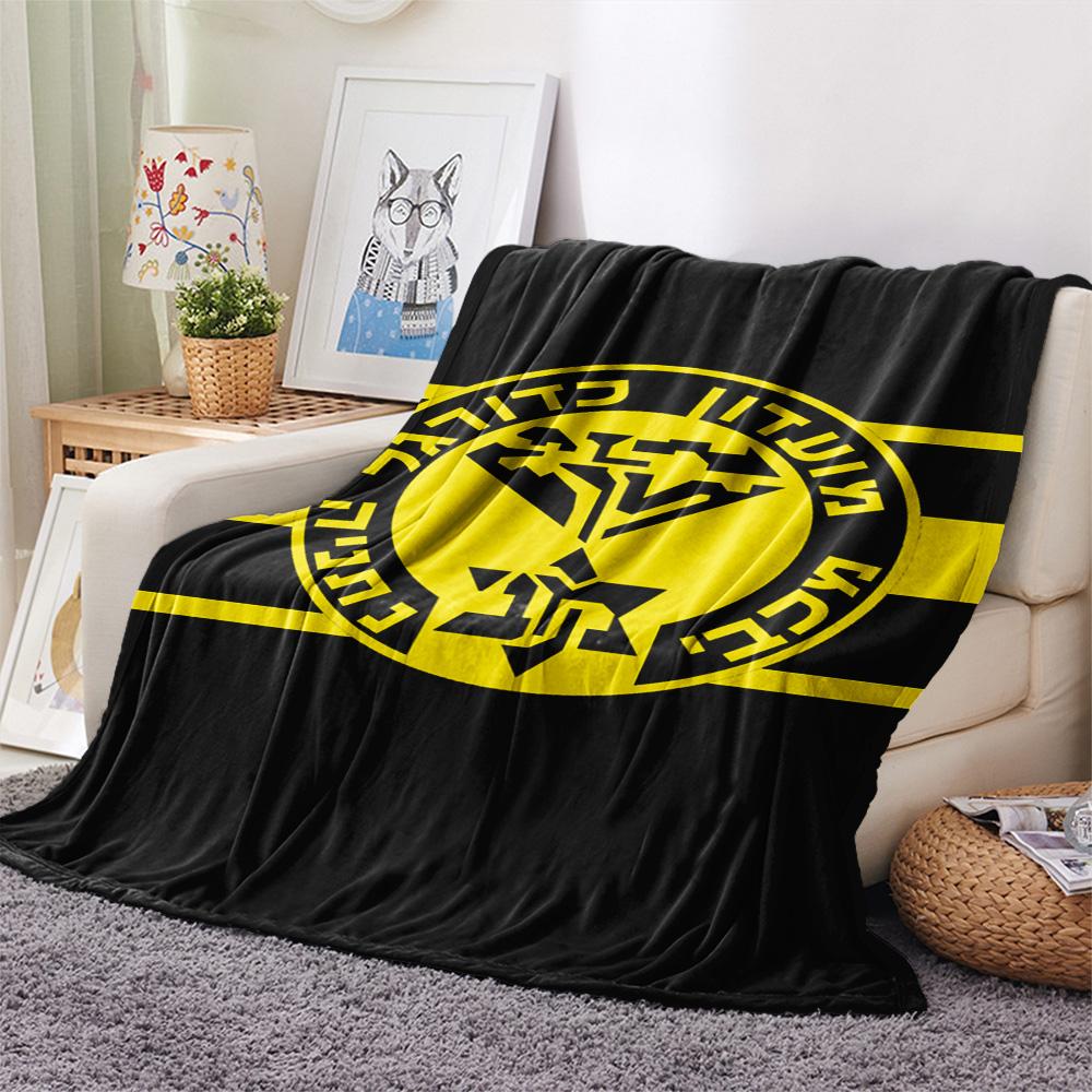 1 Stück Maccabi Netanya FC Aufdruck Flanelldecke Hohe Qualität Warm Bequem Decke für Alle Jahreszeiten Perfekt für Geschenke Heimdekoration