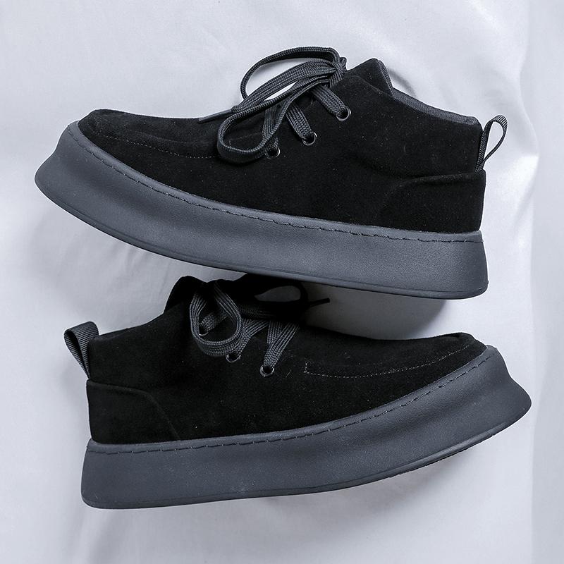 Genuine Leather Men's Casual Boots Fashion Designer Ankle Boots Handmade Sewing Male Walking Shoes Warm Plush Fur Winter Boots