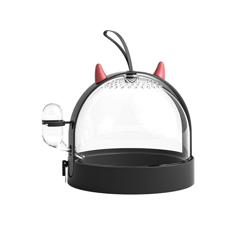 

Портативная переноска для маленьких питомцев, прозрачная переноска для хомяка, сумка для выгула питомцев, шиншилла чёрный