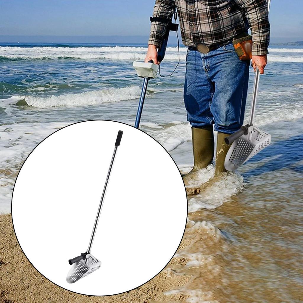 Sand Scoop Langen Griff Sichter Rake Strand Rutschfeste Erkennung Werkzeug Graben Spaten für