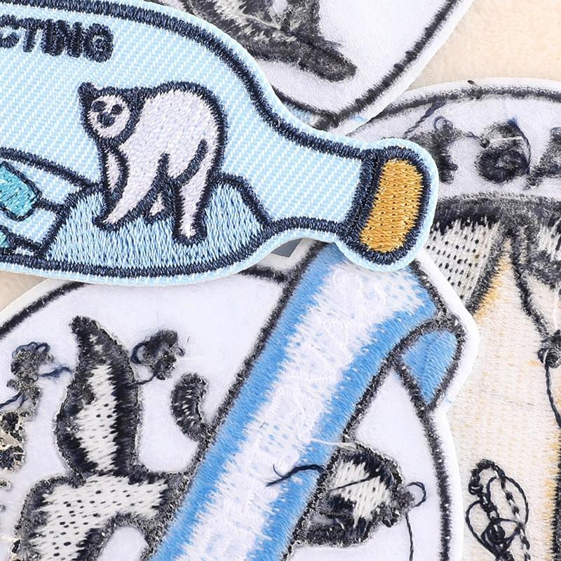 Embroidery Label Marine Animal Patch Sticker Protect the Environment Clothing Accessories Embroidery Sticker Cloth Sticker