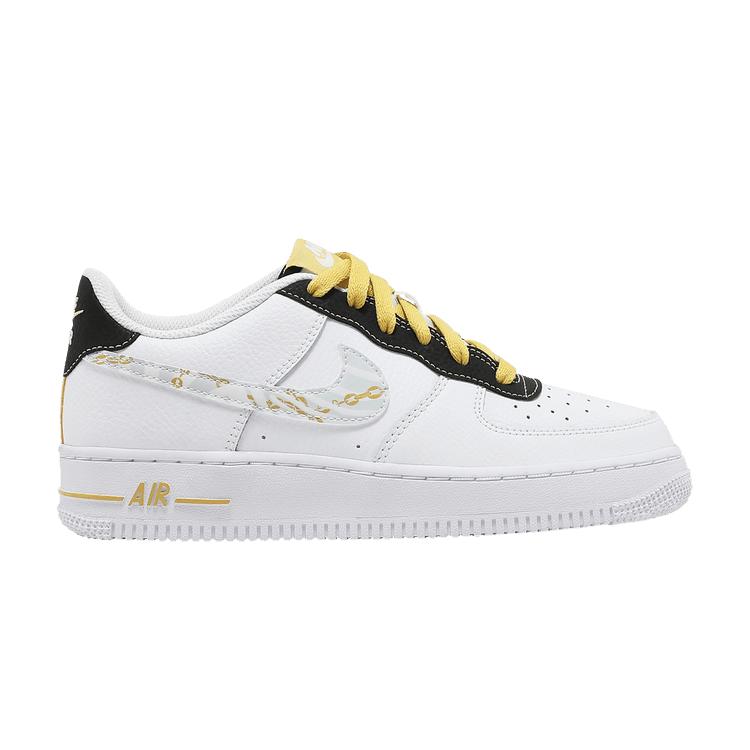 Nike Air Force 1 07 LV8 GS Gold Links Zebra Print 36