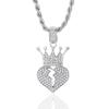 Trendy Zircon Butterfly Hip Hop Pendant Necklace for Couples