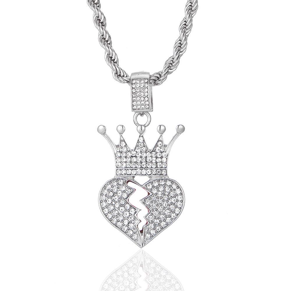 Trendy Zircon Butterfly Hip Hop Pendant Necklace for Couples