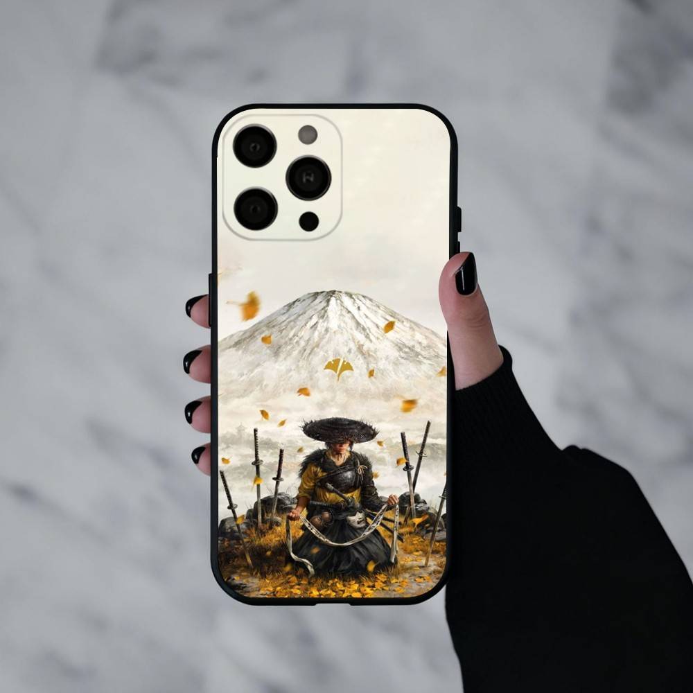 Spiel G-Ghost Of Y-Yotei Handyhülle Für iPhone 17pro, 16,15,14,13,12,11 X XR Plus,Andere Weiche Schwarze Hülle
