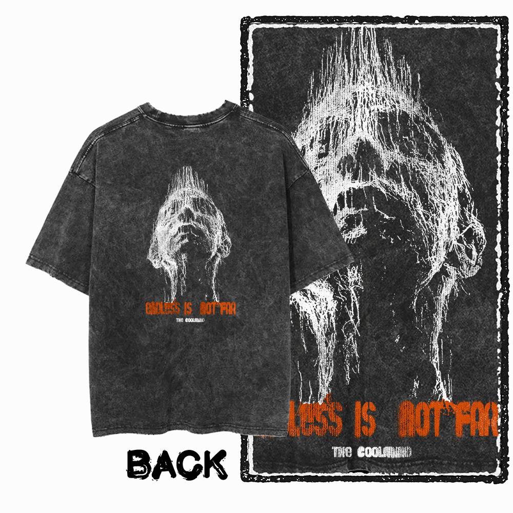G36 Men's Cotton Crew Neck T-Shirt with Skull Print on the Back