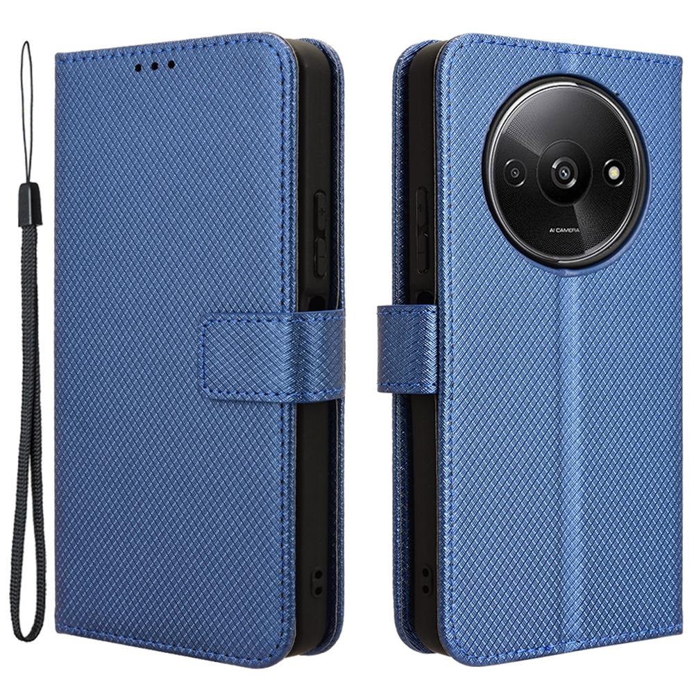 For Xiaomi Redmi A3 4G/Poco C61 4G Case Diamond Texture Flip Folio Leather Cell Phone Cover