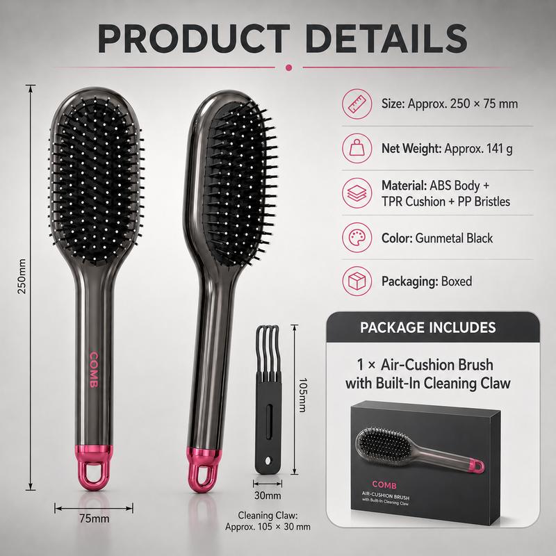 Air Cushion Hair Brush Scalp Massage Comb Anti-static Detangling Hairbrush for Wet Dry Curly Straight Hair Salon Styling Tool