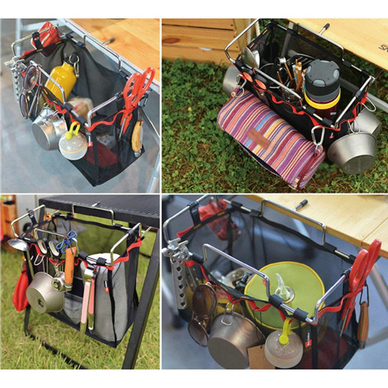 Suport Pliabil Portabil Tip Grilă pentru Depozitare, Masă de Picnic, Pentru Camping în Aer Liber, Kit Barbecue, Raft de Bucătărie, Plasă de Depozitare