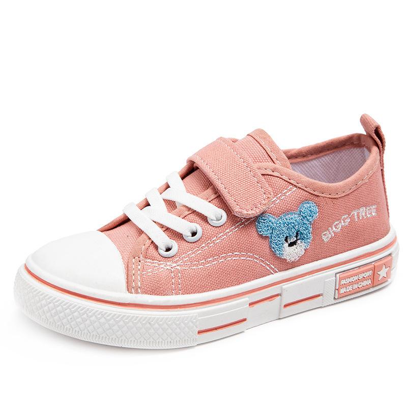 Low-top Solid Soft-soled Casual Shoes for Children In Spring, New Styles for Boys and Girls, Breathable Cartoon Embroidered Canvas Shoes