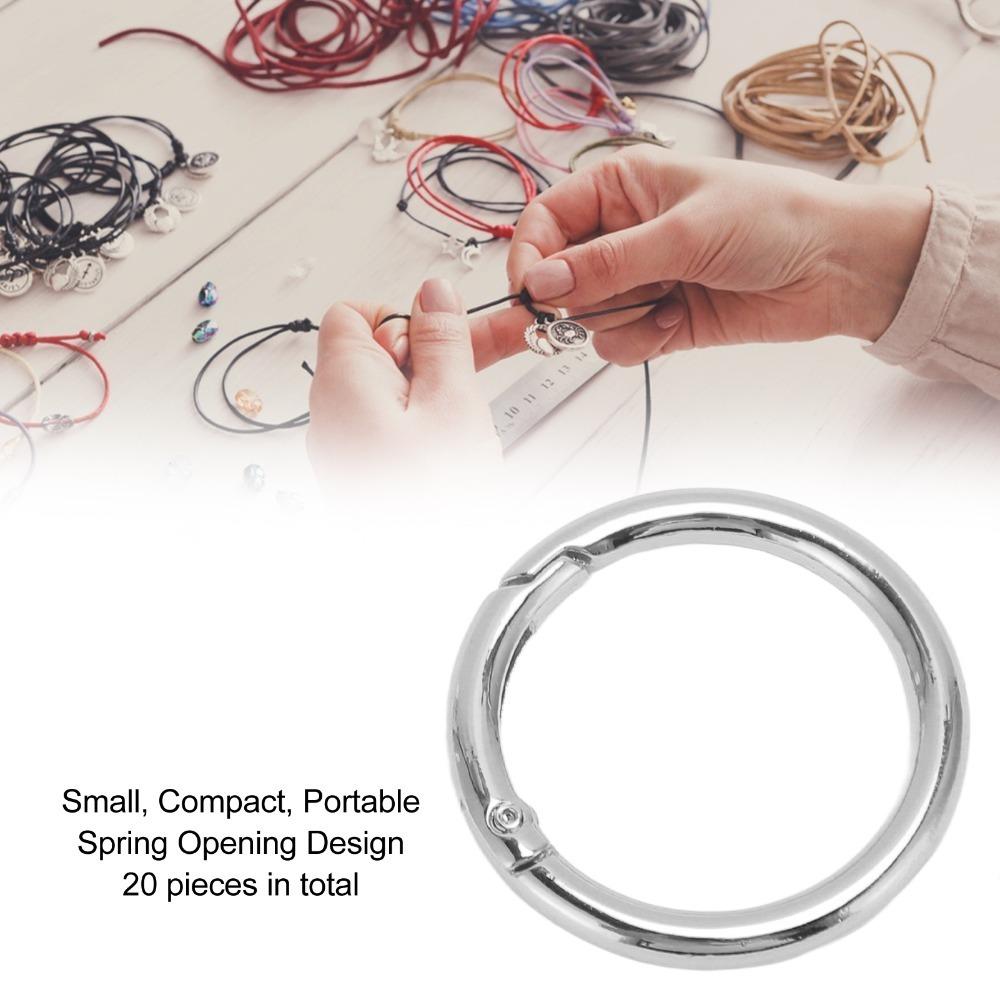 20pcs Gold Spring O Rings Silver Snap Clips Jewelry Tools Spring Buckles  Pet Chains