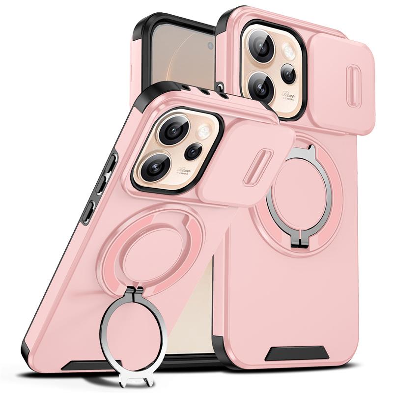 Shockproof Armor Case For OPPO Reno 15F 14F 13F 13 14 15 Pro Max 5G Capa Megnetic Ring Holder Slide Lens Camera Protector Cover