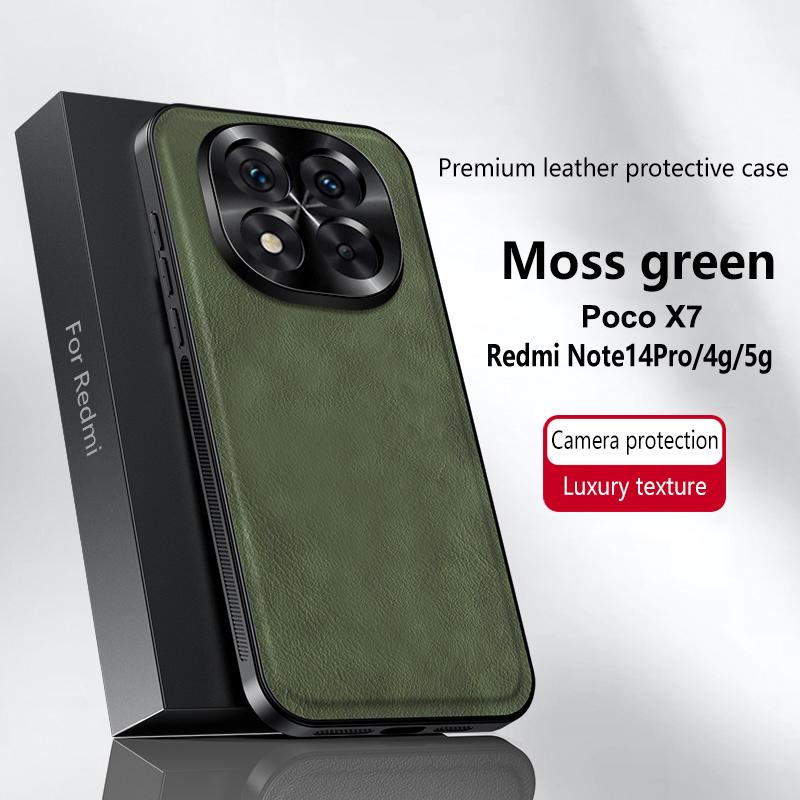 For Redmi Note 14 Pro 4G 5G Case Magnetic Elegant Leather Wear-Resistant Lens Fully Covered Non-Slip Grip Edge Cover Shell