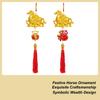 Golden Horse Blessing Ornament 3D Good Luck Golden Horse Pendant Wealth Spring Festival Decorations With Tassel For Wall Window