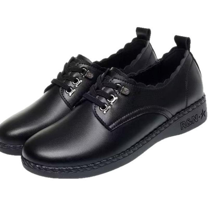 Casual super soft non-slip shoes autumn women's flat bottom shallow mouth single shoes women's small leather shoes
