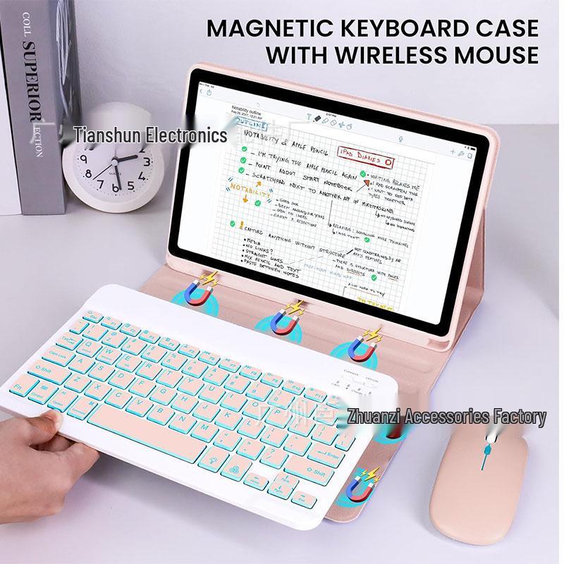Lenovo Tab M10 Plus Gen 3 Tablet Case with Seven-Color Backlit Bluetooth Keyboard TB125F