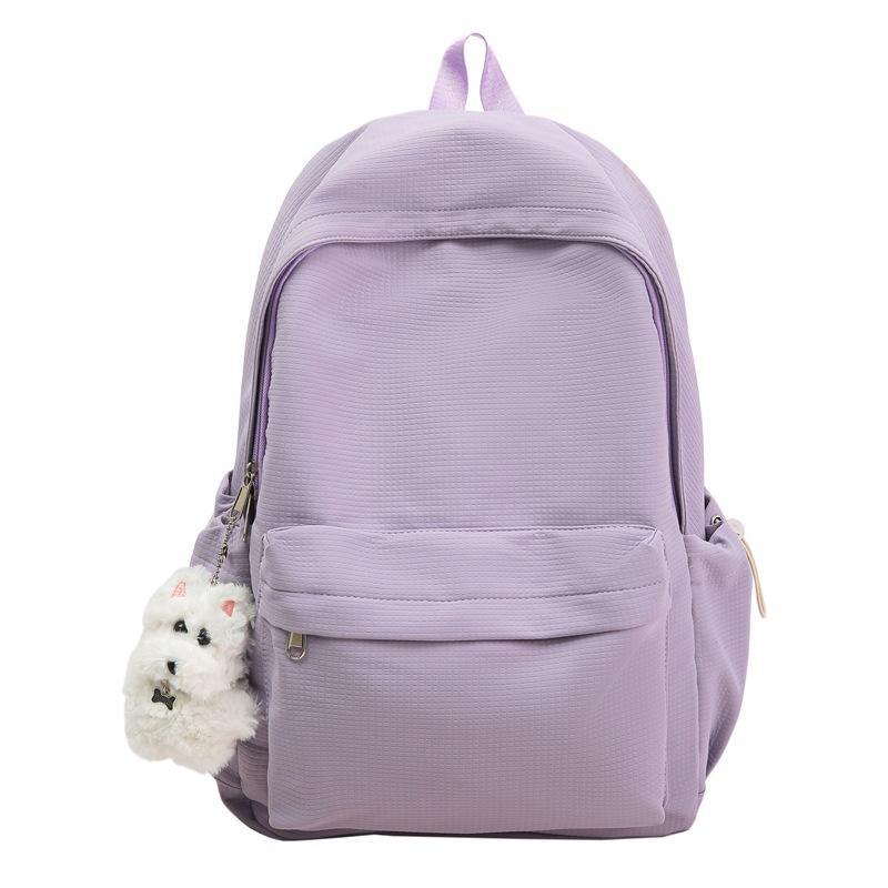 Schoolbag1011 New Versatile Japanese ins Solid Color Schoolbag Women's Casual Large Capacity Waterproof Female Student Backpack Backpack