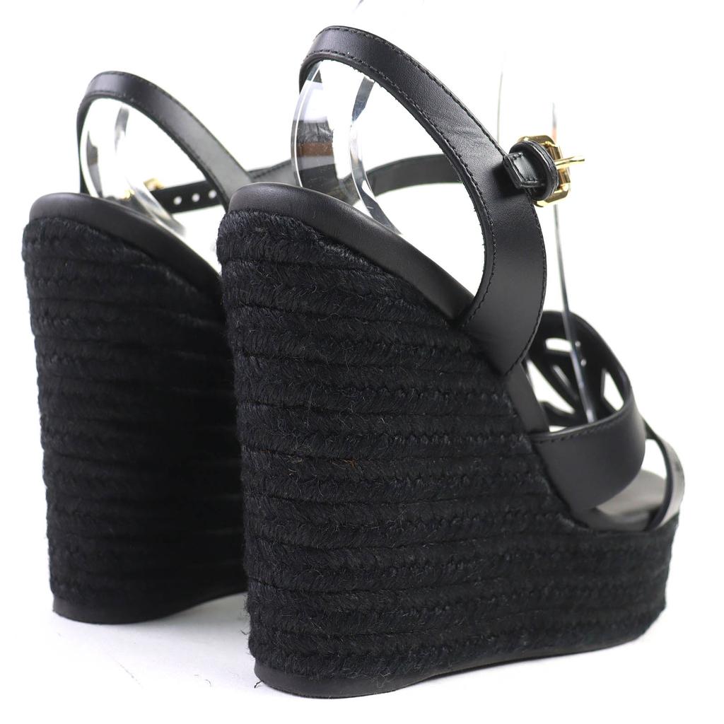 Ausgezeichnete LOUIS VUITTON Sandalen Knöchelriemen Espadrilles mit Keilabsatz 36.5 Gebraucht