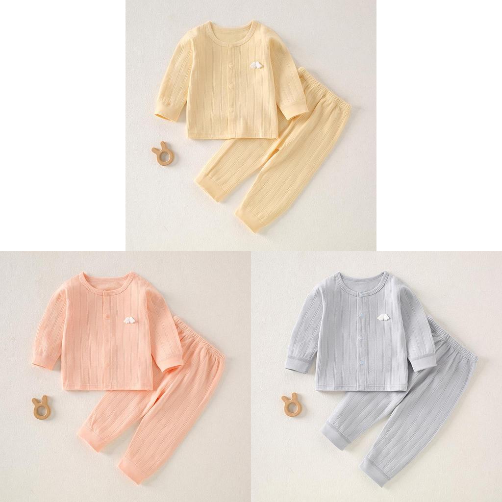 Baby Cotton Autumn Long Sleeve And Pants Set With Antibacterial Fabric For Toddler Warmth