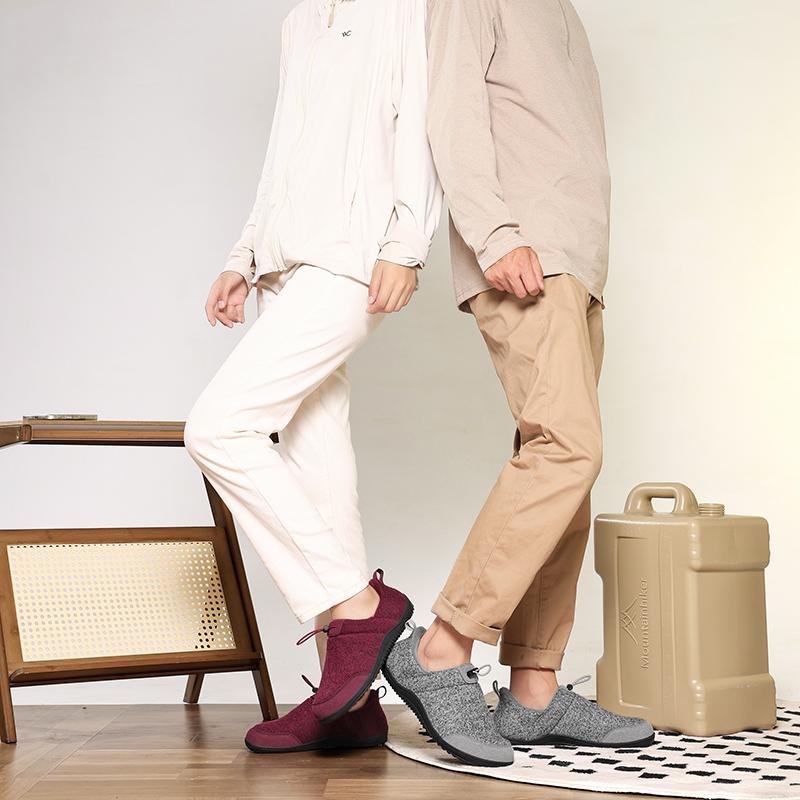 Couple's Winter Cotton Shoes Plush Warm Indoor Walking Shoes Elastic Flats Winter Warm Casual Shoes Anti-slip Soft Sole