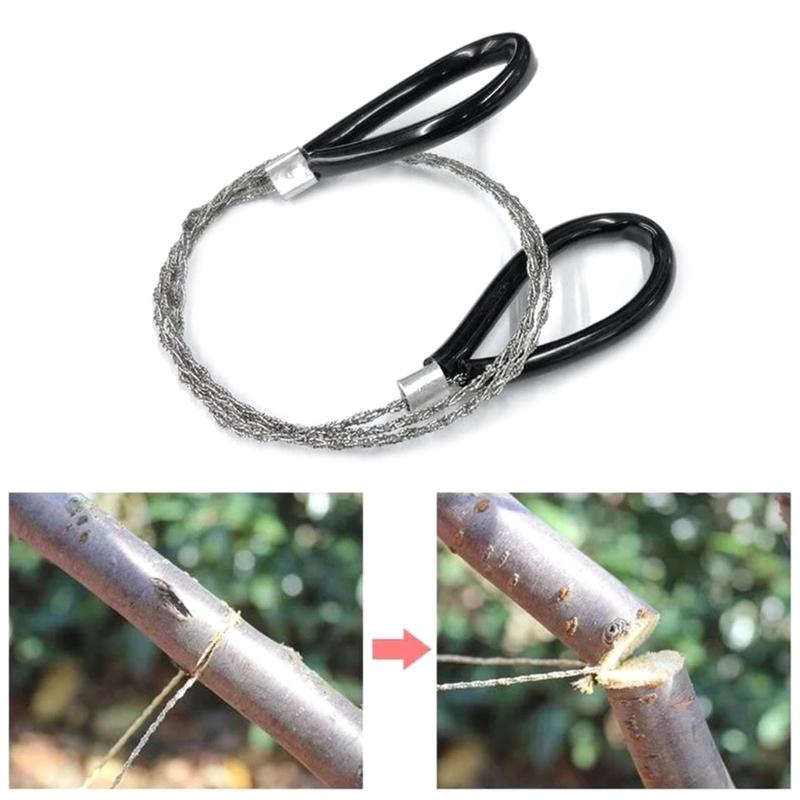 28"/ 72cm String Saw Hand Chainsaw Pracrtical Useful  Wire Saw Stainless Outdoor Camping Wood Cutting