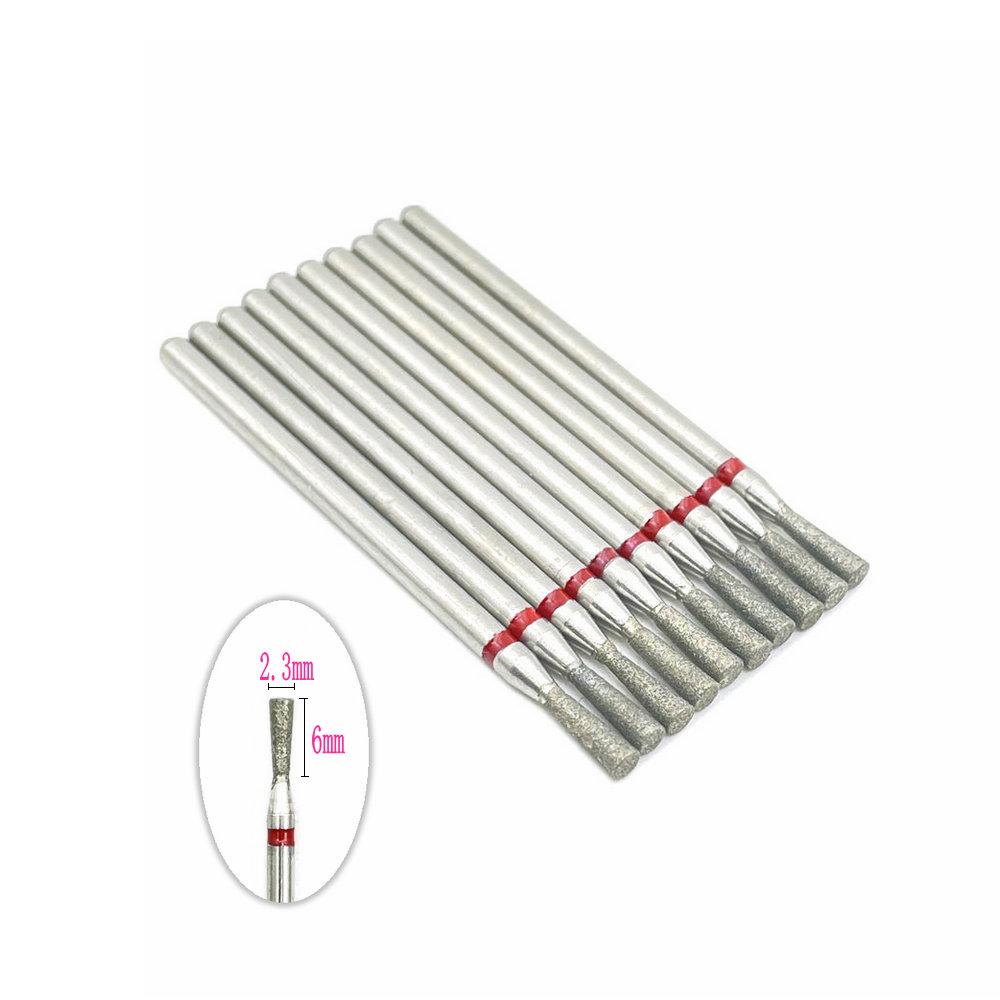 10pcs 2.35mm Shank Diamond Grinding Bur Drill Rotary Drill Dental Grinding Dental Polishing Burs Nail Drill Bits
