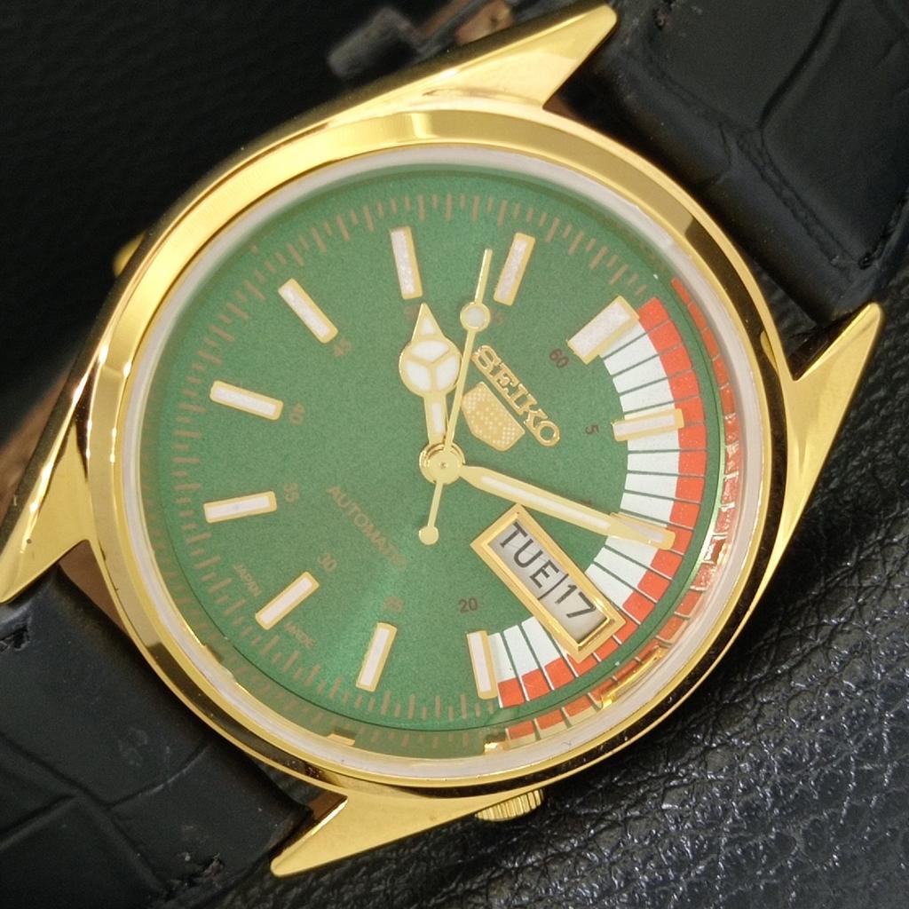 

SEIKO 5 AUTOMATIC VINTAGE REFURBISHED 6309A JAPAN MENS GREEN WATCH a440686-4 Sk-a440686