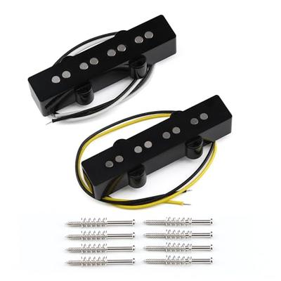 FLEOR Alnico 5 Jazz Bass Pickups, Neck & Bridge Pickup Set, 4-String, Fender Jazz Bass Guitar Pickup Parts