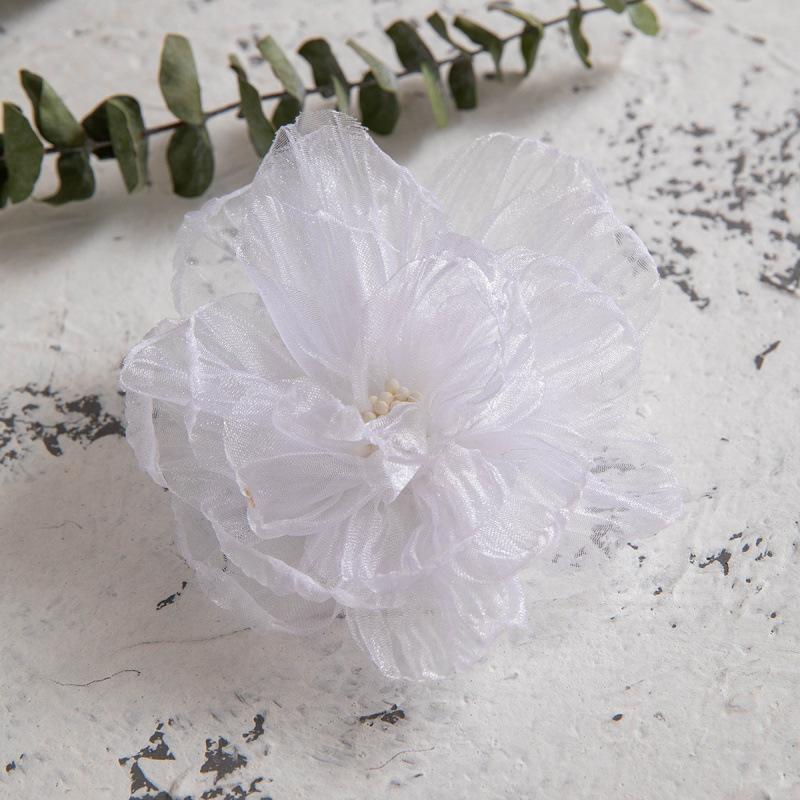 Colored Camellia Rose Fabric Broken Hair Duck Bill Clip Korean Flower Bangs Clip Photo Hair Accessories Woman