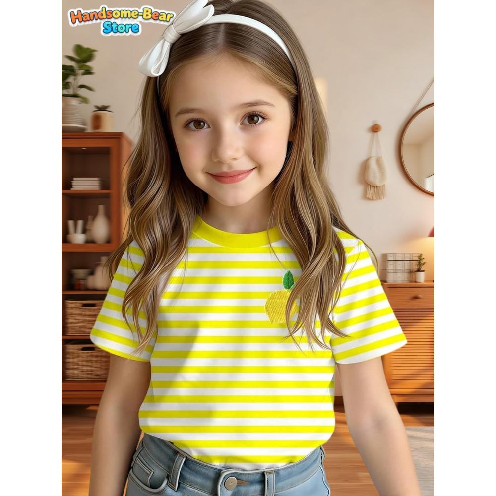 2026 Girl Clothes Summer Cartoon Fruit Print Children's Clothing Girl T-Shirt Short Sleeve Child T-Shirt Summer Clothes Girl Top