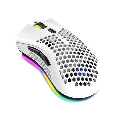 Ratón recargable inalámbrico para juegos 2,4G con efecto de luz RGB 3 DPI ajustables ahuecados