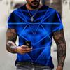 New Trend Hip Hop Harajuku Men's Summer Casual Sportwear Geometric 3D Diamond Print Top Short Sleeve T-shirt