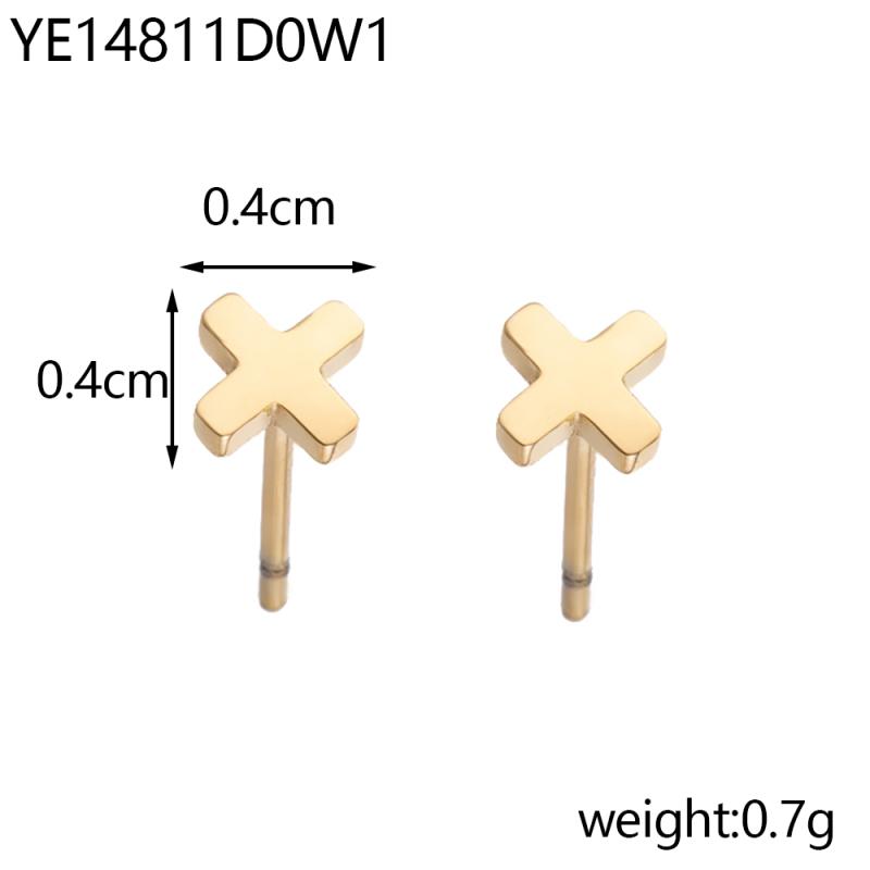CARLIDANA Simple Design Geometric Rose Gold Plated Earrings Stainless Steel Rectangle Square Stud Earrings for Women Jewelry