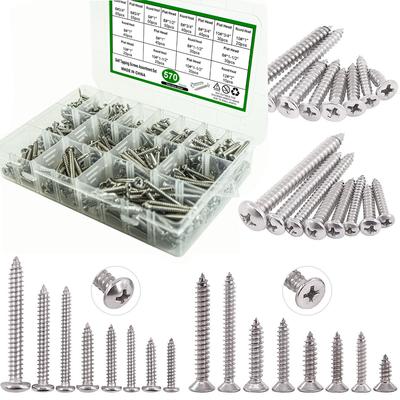 570Pcs Pan Head Countersunk Head Cross Self-tapping Screw Set 304 Stainless Steel Wood Screws