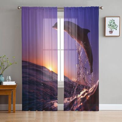 Dolphin Modern Curtains For Living Room Transparent Tulle Curtains Window Sheer For The Bedroom Accessories Decor