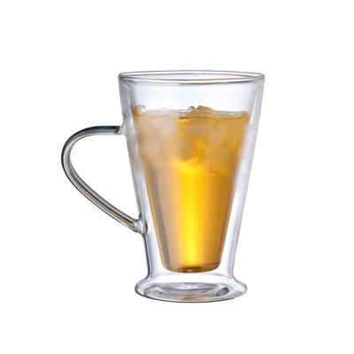 Wholesale High Borosilicate Double Glass Mug With Handle Cups and Mugs Free Shipping Coffee Tea Cup Set Drinkware Christmas Gift