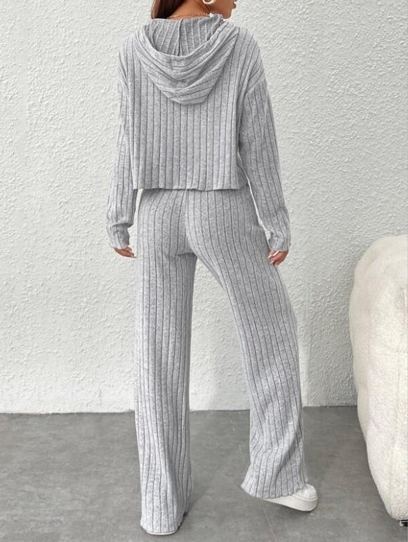 Fashion Casual Hooded Sweatshirt Loose Pants Two-piece Set For Women