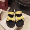2025 Summer Women's Cool Slippers Casual Bow New Outer Wear Thick-soled Skirt One-word Drag 100 with Height Increase Drag