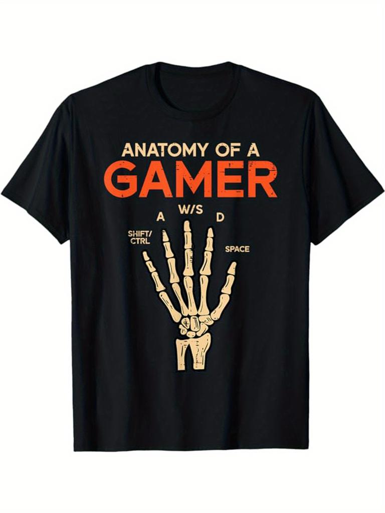 Anatomy of a Gamer Skeleton Hand WASD CTRL SPACE T-shirt