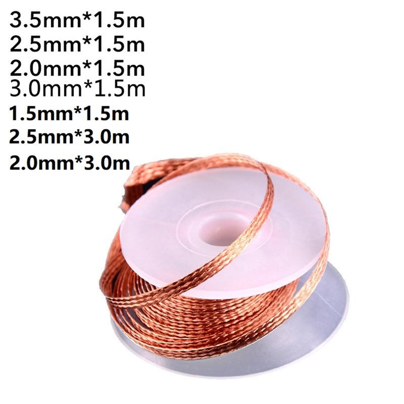 Desoldering Braid Tape Copper Solder Wire Soldering Wick Tin Solder Removal Braid Welding Wire BGA Repair Tool 1.5/2/2.5/3/3.5mm