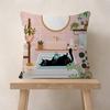 Fodera per Cuscino Gatto Camera da Letto Verde Artistico e Fodera per Cuscino Divano Decorazione Stanza Casa Regalo per Bambini