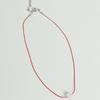 geegee red string ball necklace