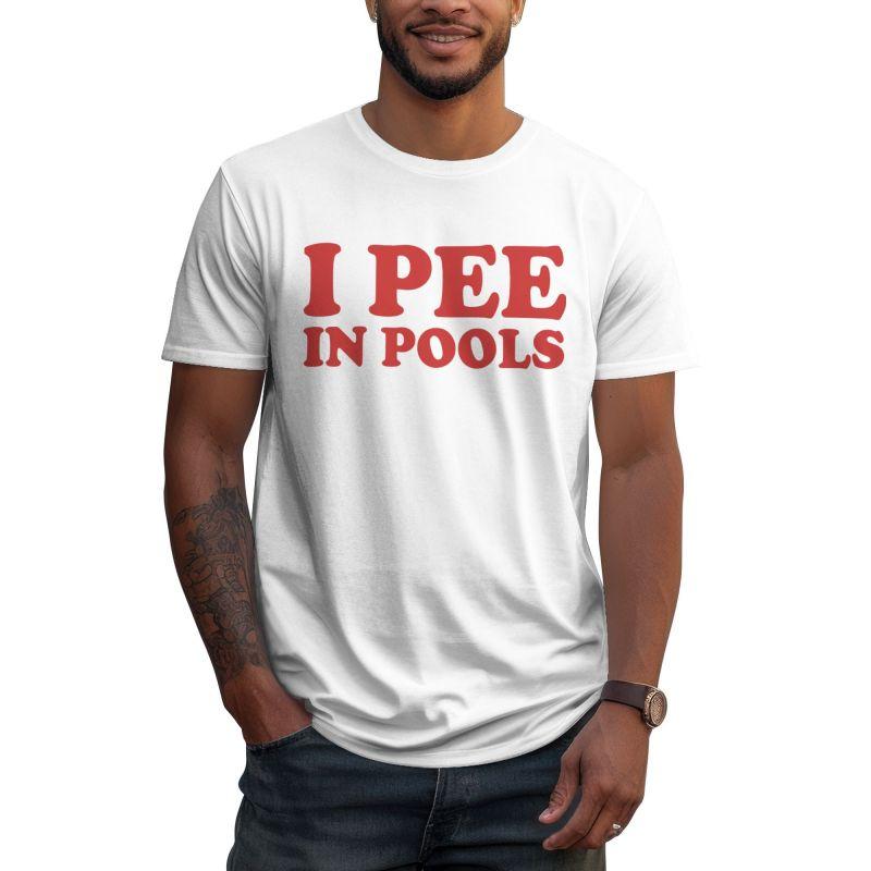 

I Pee in Pools Graphic Print Tshirts Funny Men Cotton Oversized Tees Summer Casual Short Sleeves Tshirt Daily Streetwear S