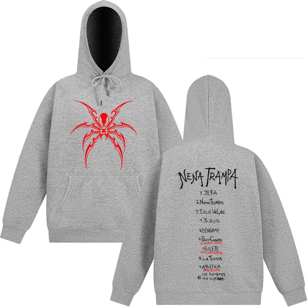 Cazzu Nena Trampa 2025 Mode Druck Hoodie Herren Damen Harajuku Hip-Hop Sweatshirt Langärmlig Lässig Übergroß Pullover Tops