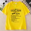 I Am A Lucky Mom I Have A Crazy Son TShirt Mothers Day T Shirt Gift for Mom Unisex Swear Trendy Round Neck Printed Tshirts