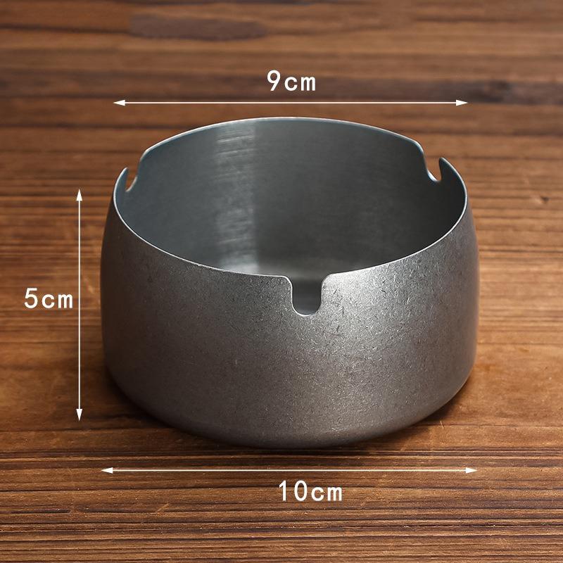 Stainless Steel Ashtray Retro Deep Thickened Simple Anti-fall Personality Ashtray Bar Restaurant