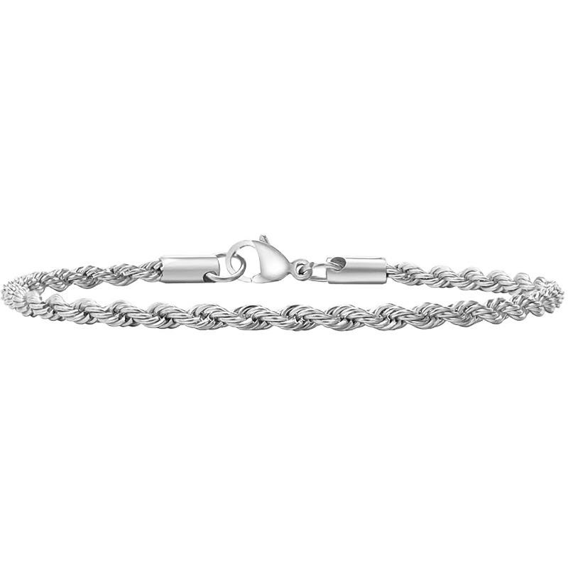 Men's Titanium Steel Cuban Bracelet: Smooth Surface, Curved Plate, European and American Style, Thick Chain, Colorfast, Available in Multiple Styles.