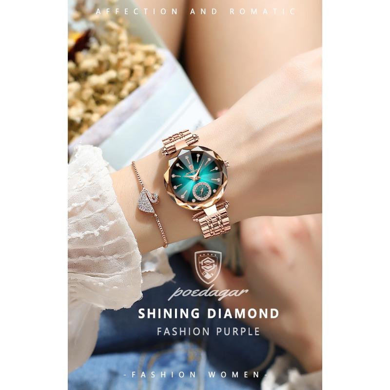 POEDAGAR Elegant Luxury Women's Quartz Watches Waterproof Stainless Steel Watch Casual Fashion Ladies Wristwatch