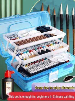 Chinese Painting Pigments: 12 Colors for Beginner Calligraphy & 24 Colors Gongbi Painting Set for Students and Children